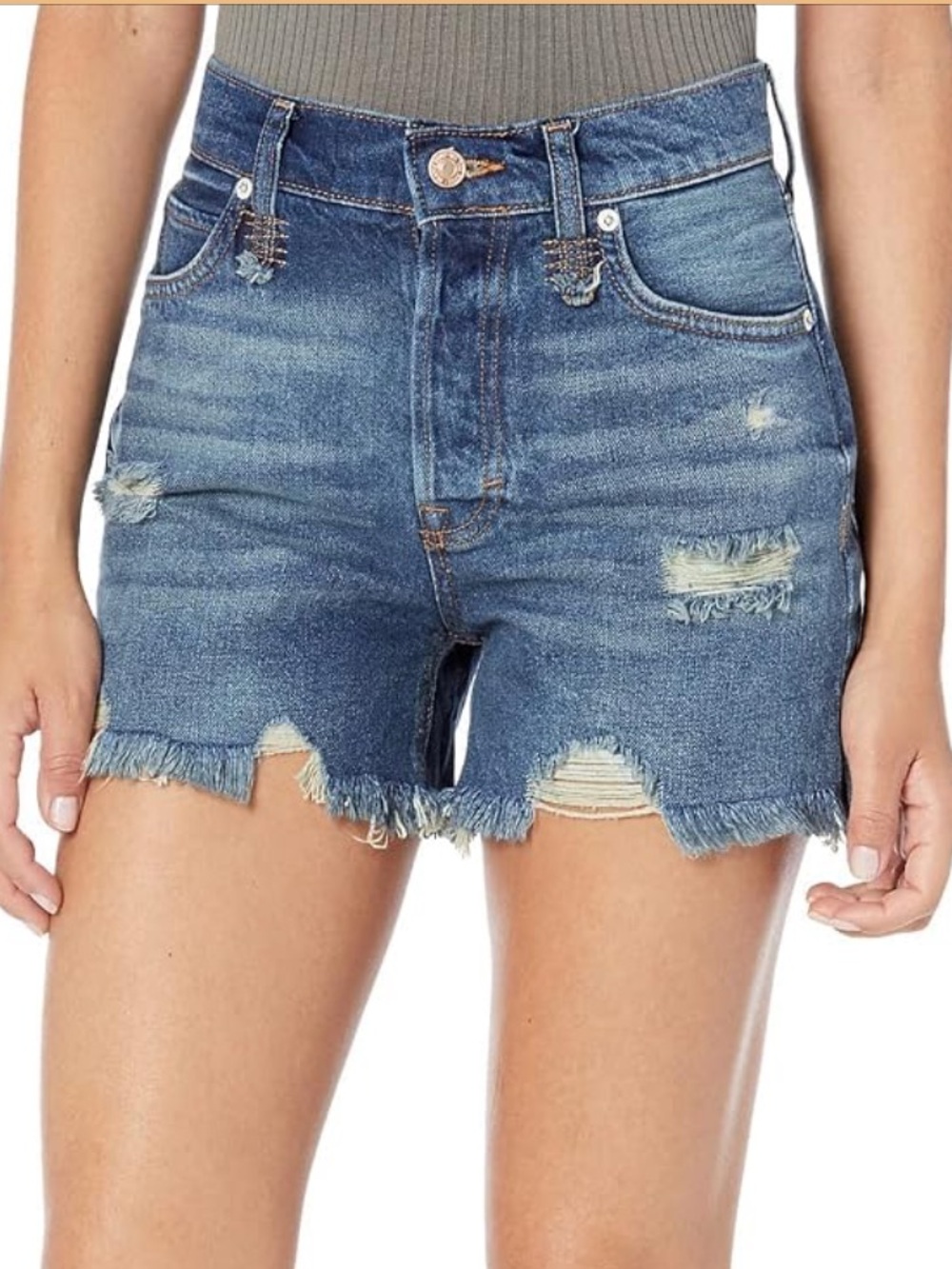Free People We The Free Makai Cutoff Short in Shout & Twist Med Blue Size 27